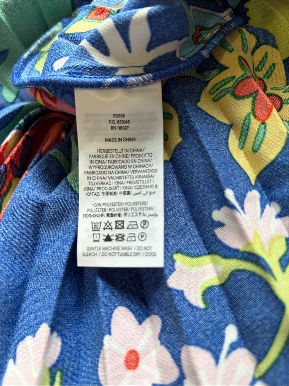 Boden Pleated Midi Skirt Blue Wildflower Cluster mid calf invisible zip Sz 8 - Picture 10 of 10